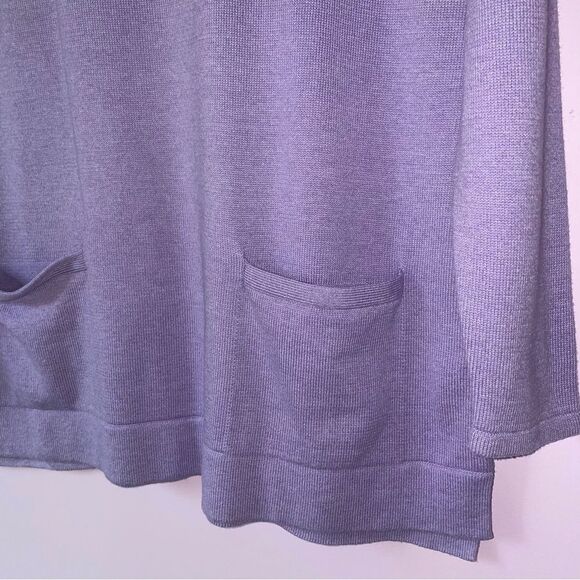 J Jill Size M Merino Wool Knit Tunic Sweater Top Pastel Purple Pockets - Picture 3 of 8